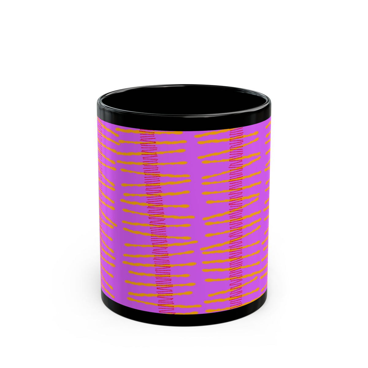 Pink Peanut — Black Ceramic Mug (11oz & 15oz)