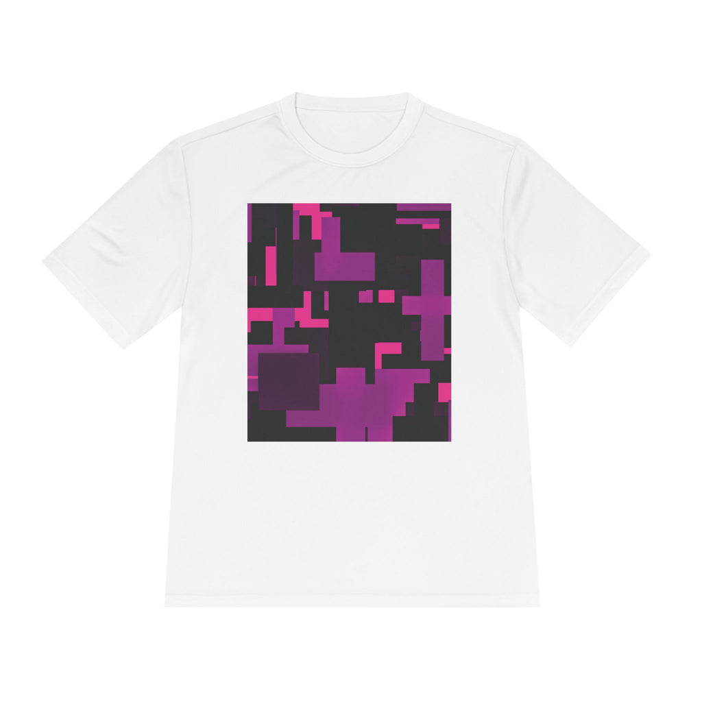 Scarlet Structure — Plum Pixel Graphic T-Shirt
