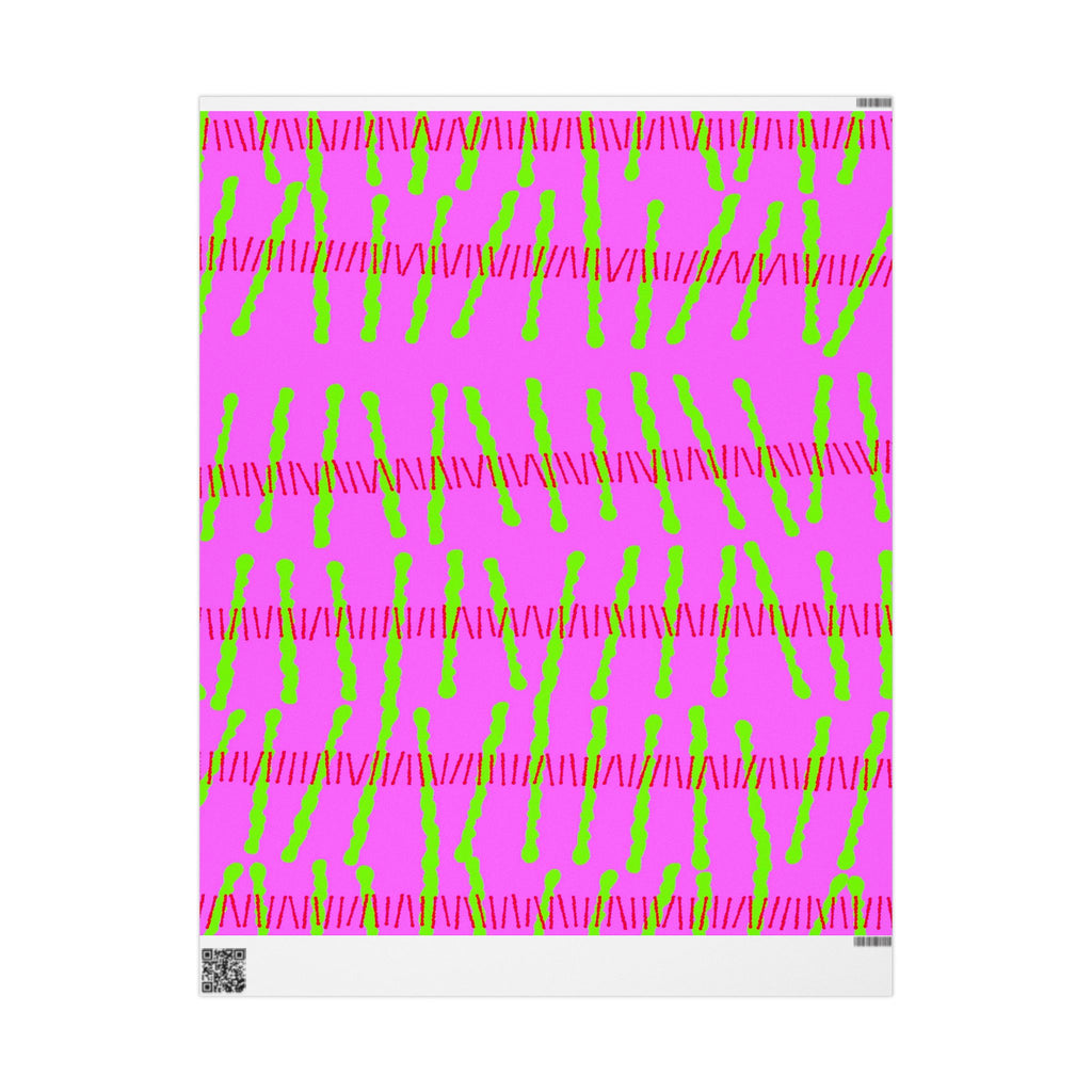 Papel de regalo con rayas de neón brillante: papel de regalo abstracto rosa y lima
