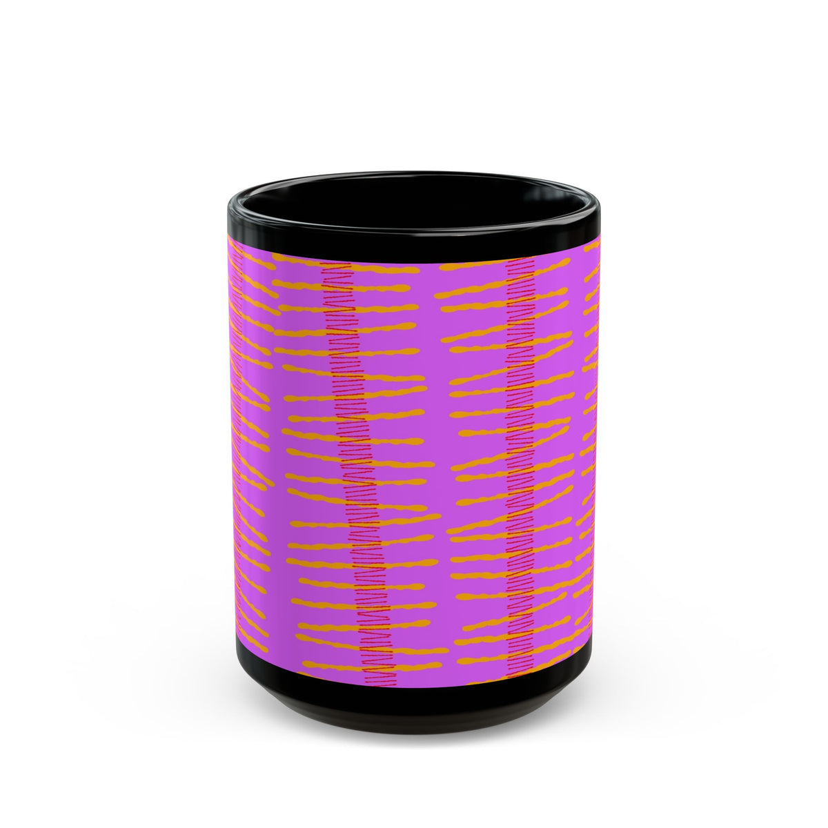 Pink Peanut — Black Ceramic Mug (11oz & 15oz)