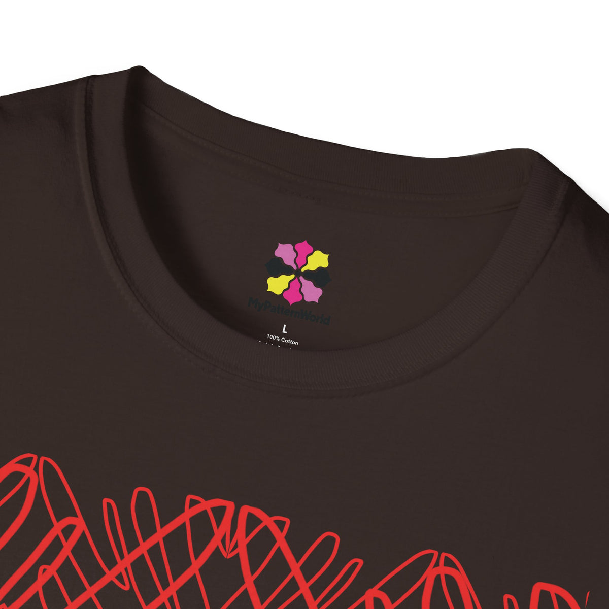 Geometric Line Art Tee — Pink Symmetry Graphic T-Shirt