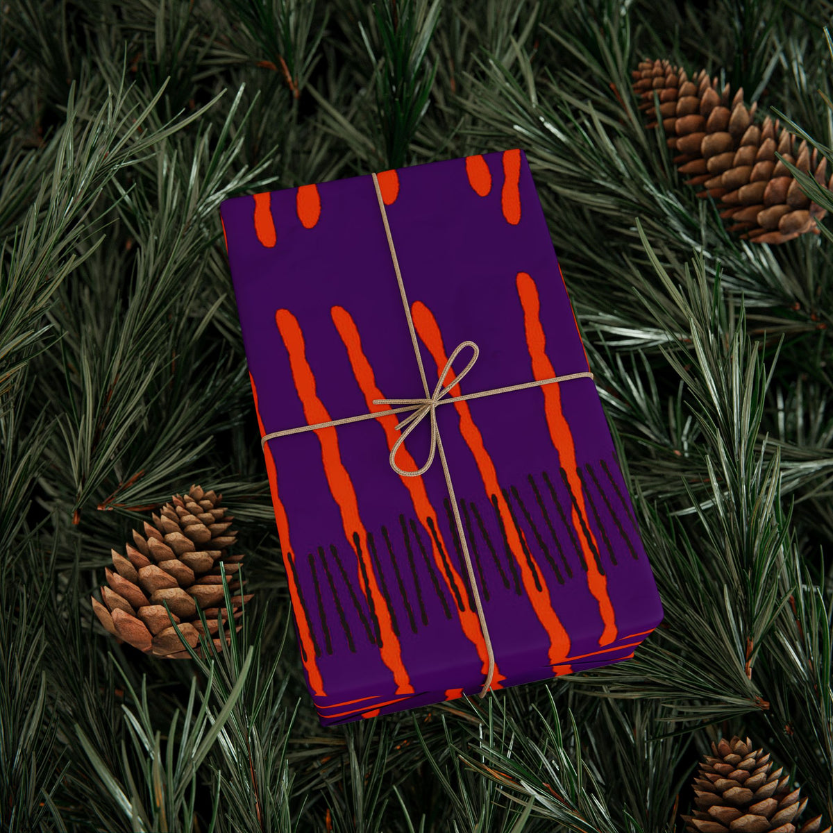 Ribbon Rhythm — Plum Pulse Wrapping Paper Roll