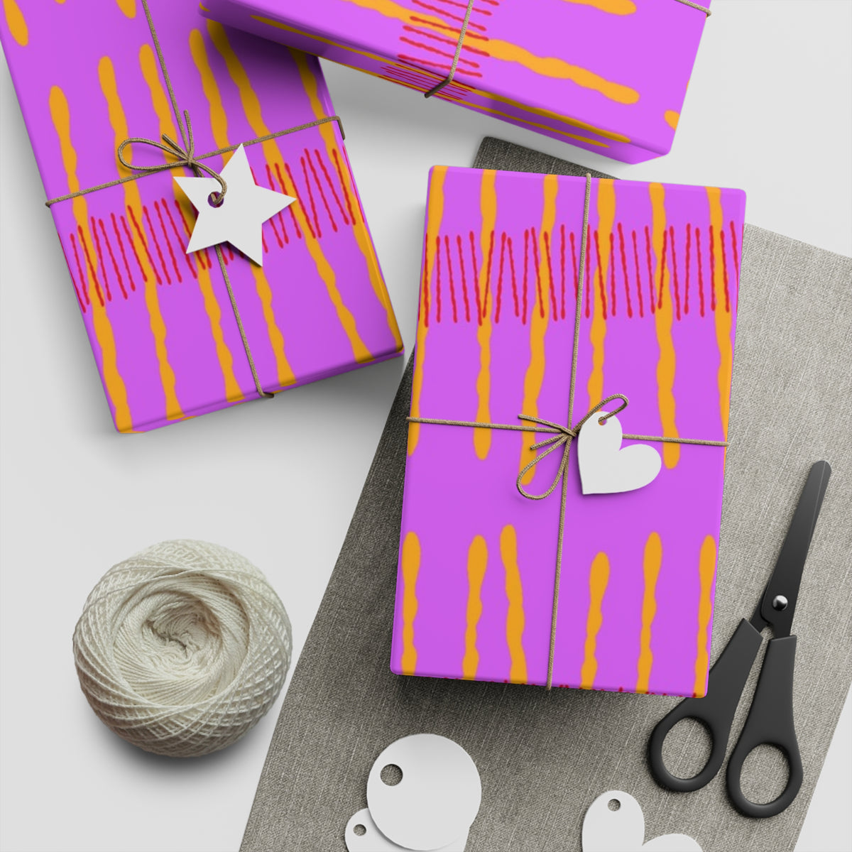 Ribbon Rhythm — Sunset Swing Gift Wrap Sheet