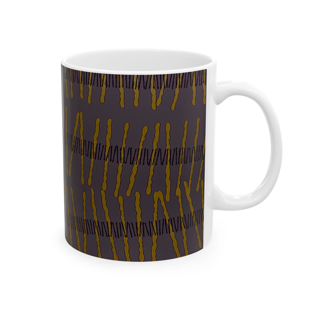 Ribbon Rhythm — Plum Pulse Ceramic Mug (11oz & 15oz)