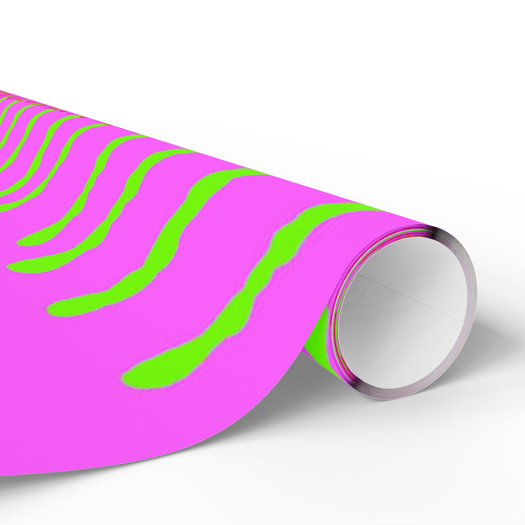 Papel de regalo con rayas de neón brillante: papel de regalo abstracto rosa y lima