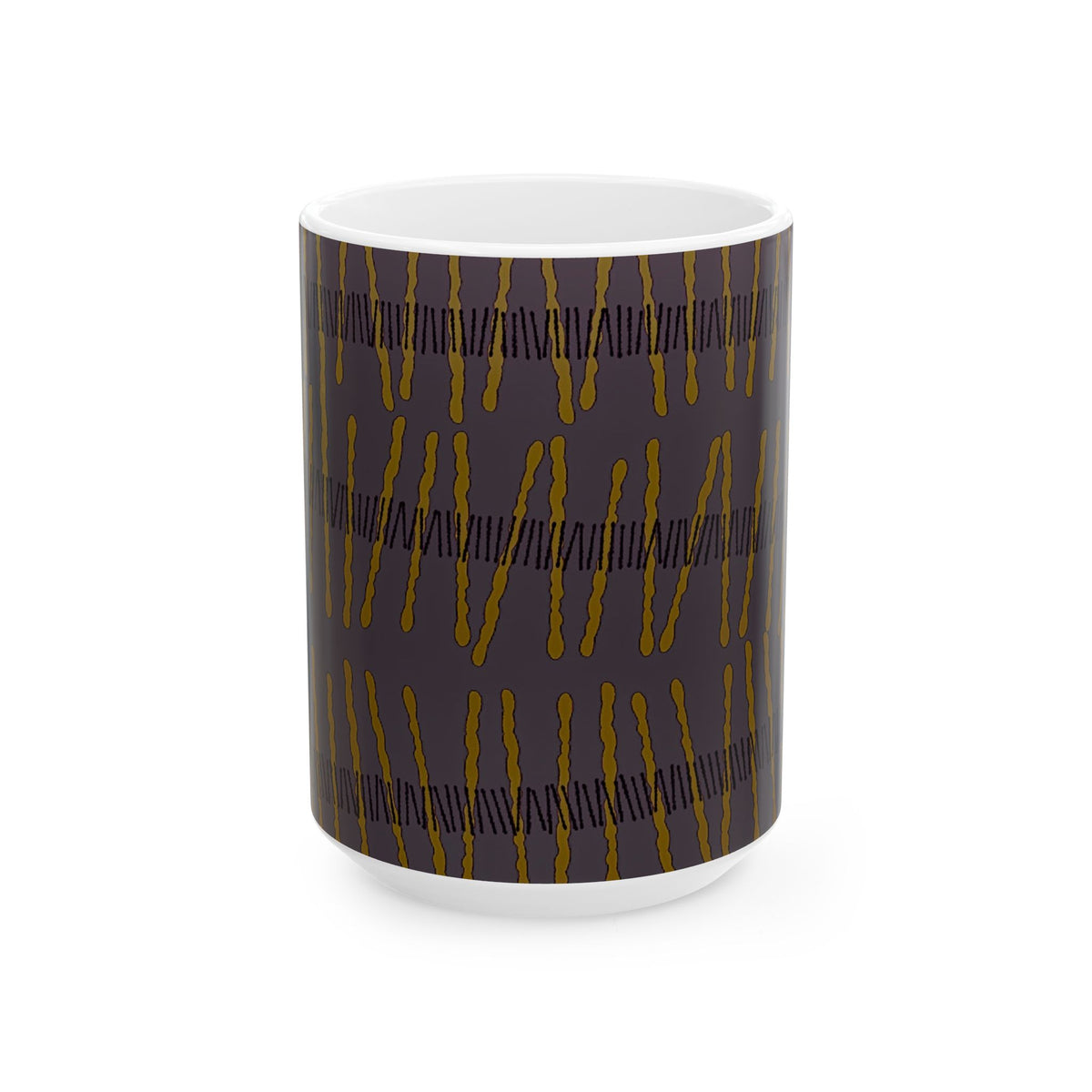 Ribbon Rhythm — Plum Pulse Ceramic Mug (11oz & 15oz)