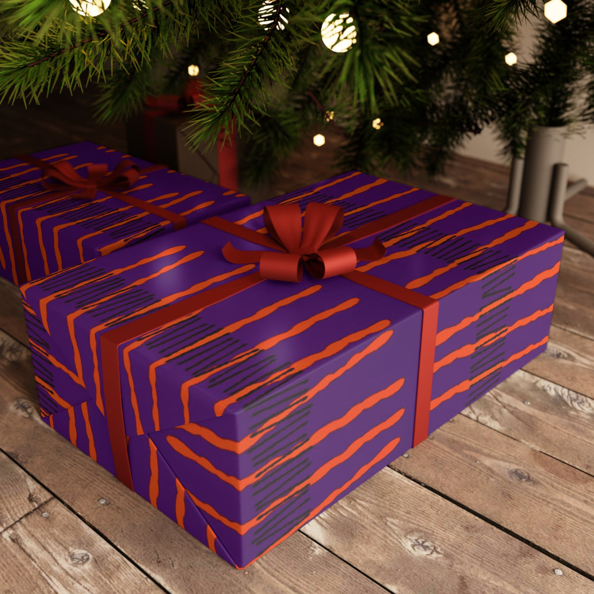 Ribbon Rhythm — Plum Pulse Gift Wrap Sheet