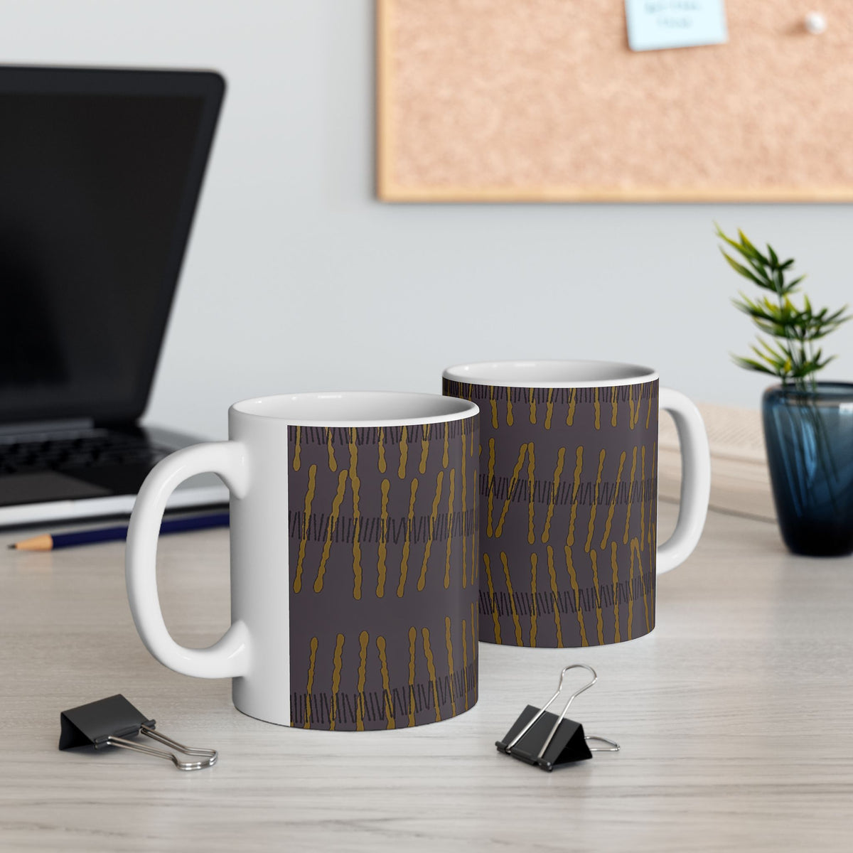 Ribbon Rhythm — Plum Pulse Ceramic Mug (11oz & 15oz)