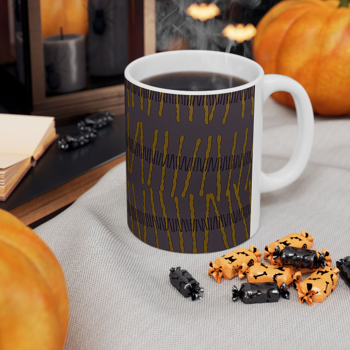 Ribbon Rhythm — Plum Pulse Ceramic Mug (11oz & 15oz)