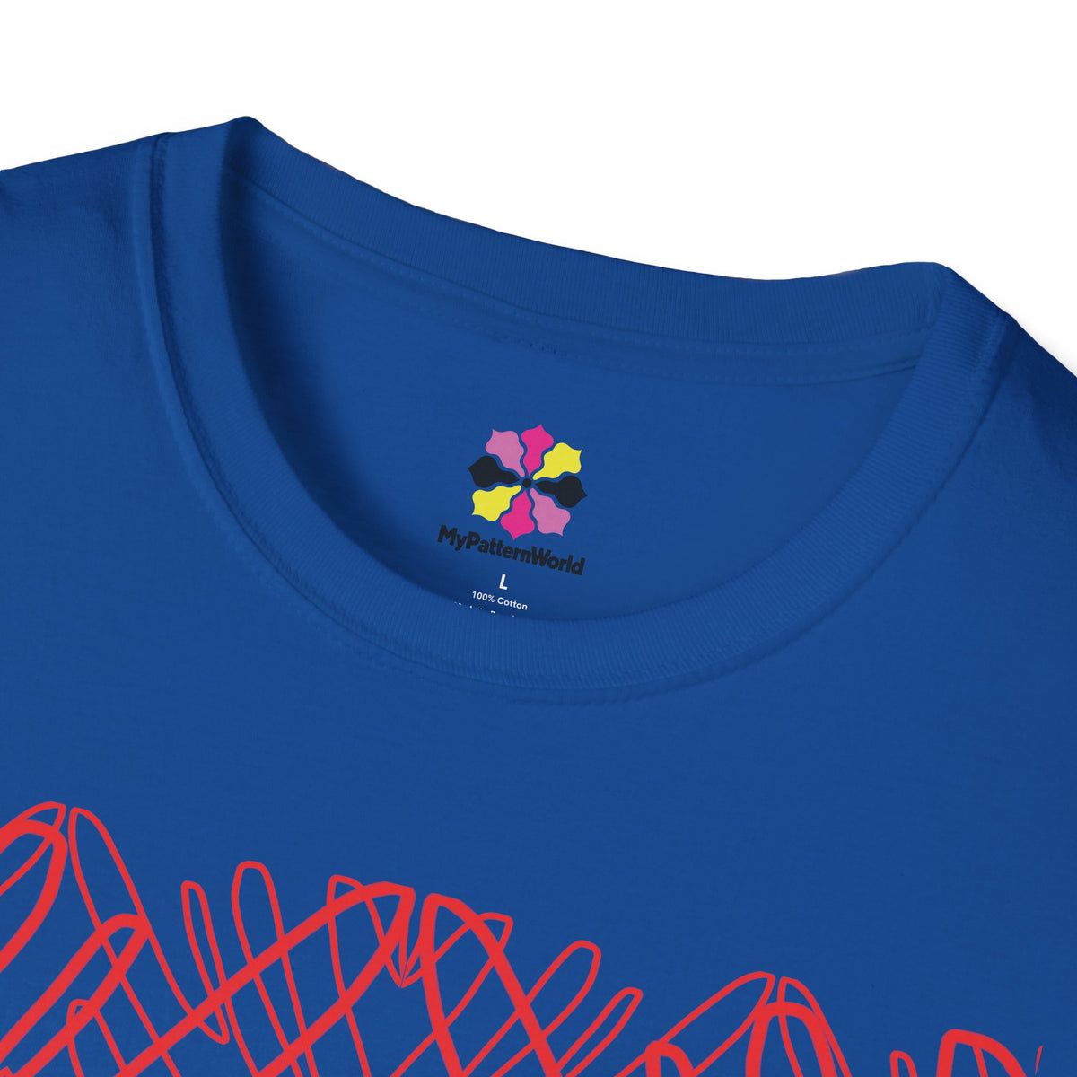 Geometric Line Art Tee — Pink Symmetry Graphic T-Shirt