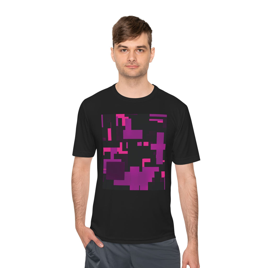 Scarlet Structure — Plum Pixel Graphic T-Shirt