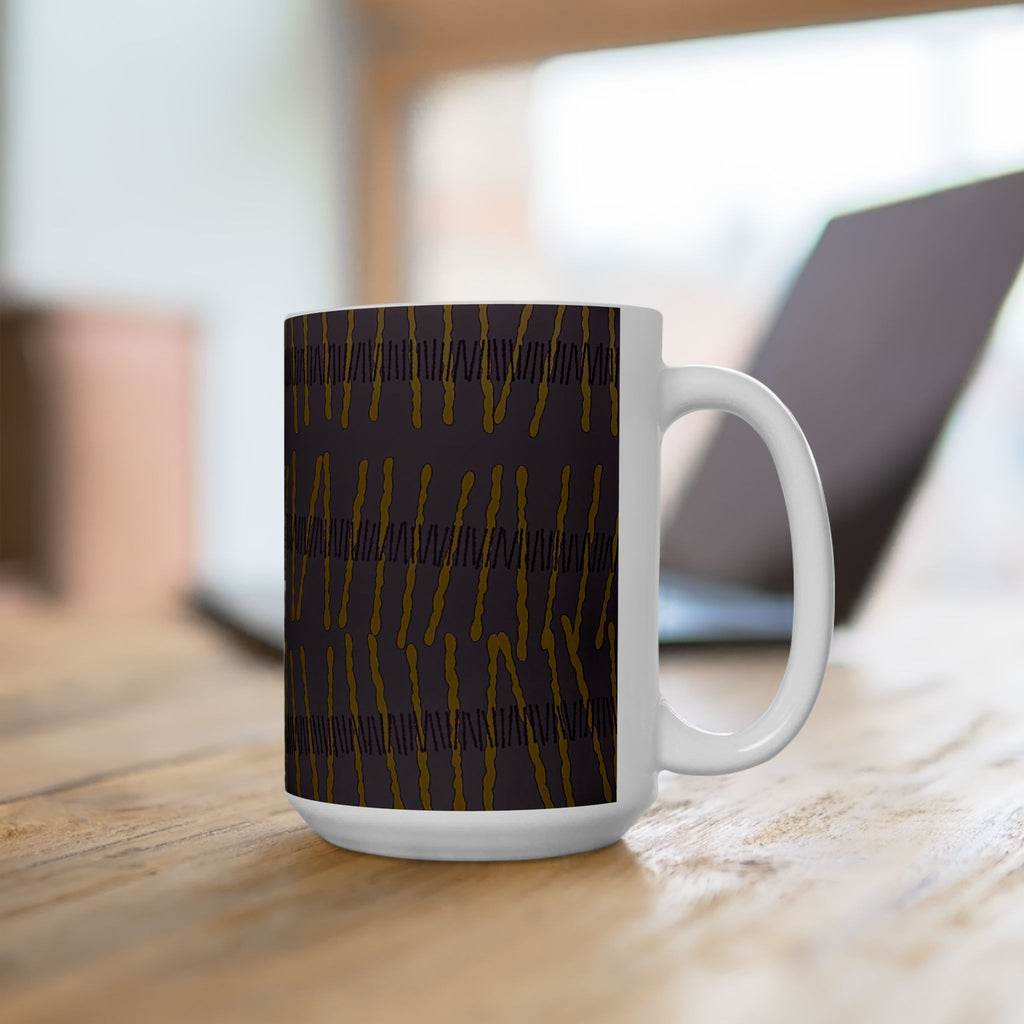 Ribbon Rhythm — Plum Pulse Ceramic Mug (11oz & 15oz)
