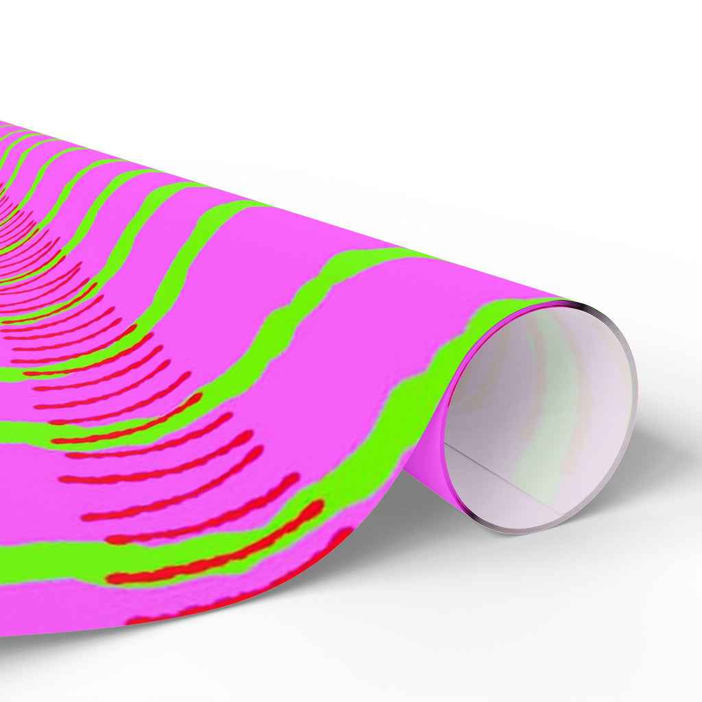 Papel de regalo con rayas de neón brillante: papel de regalo abstracto rosa y lima