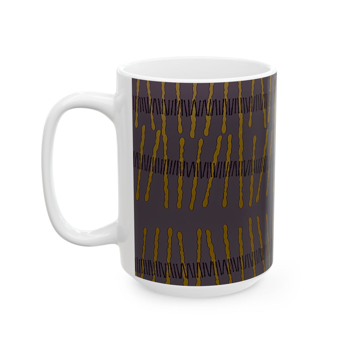 Ribbon Rhythm — Plum Pulse Ceramic Mug (11oz & 15oz)