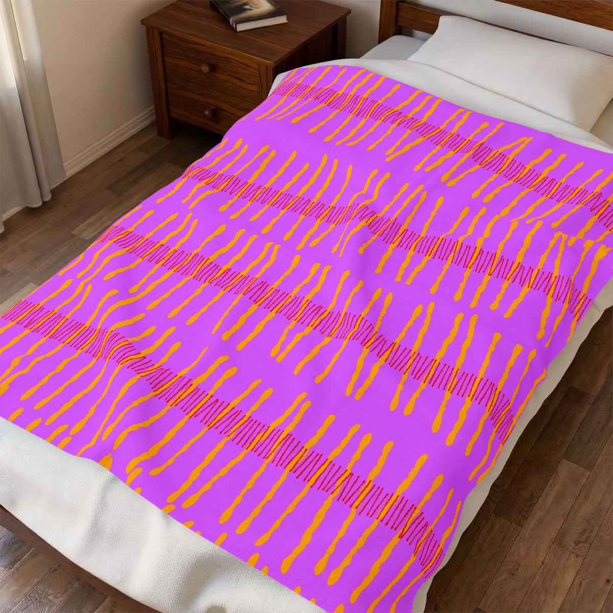 Ribbon Rhythm — Sunset Swing Velveteen Plush Blanket