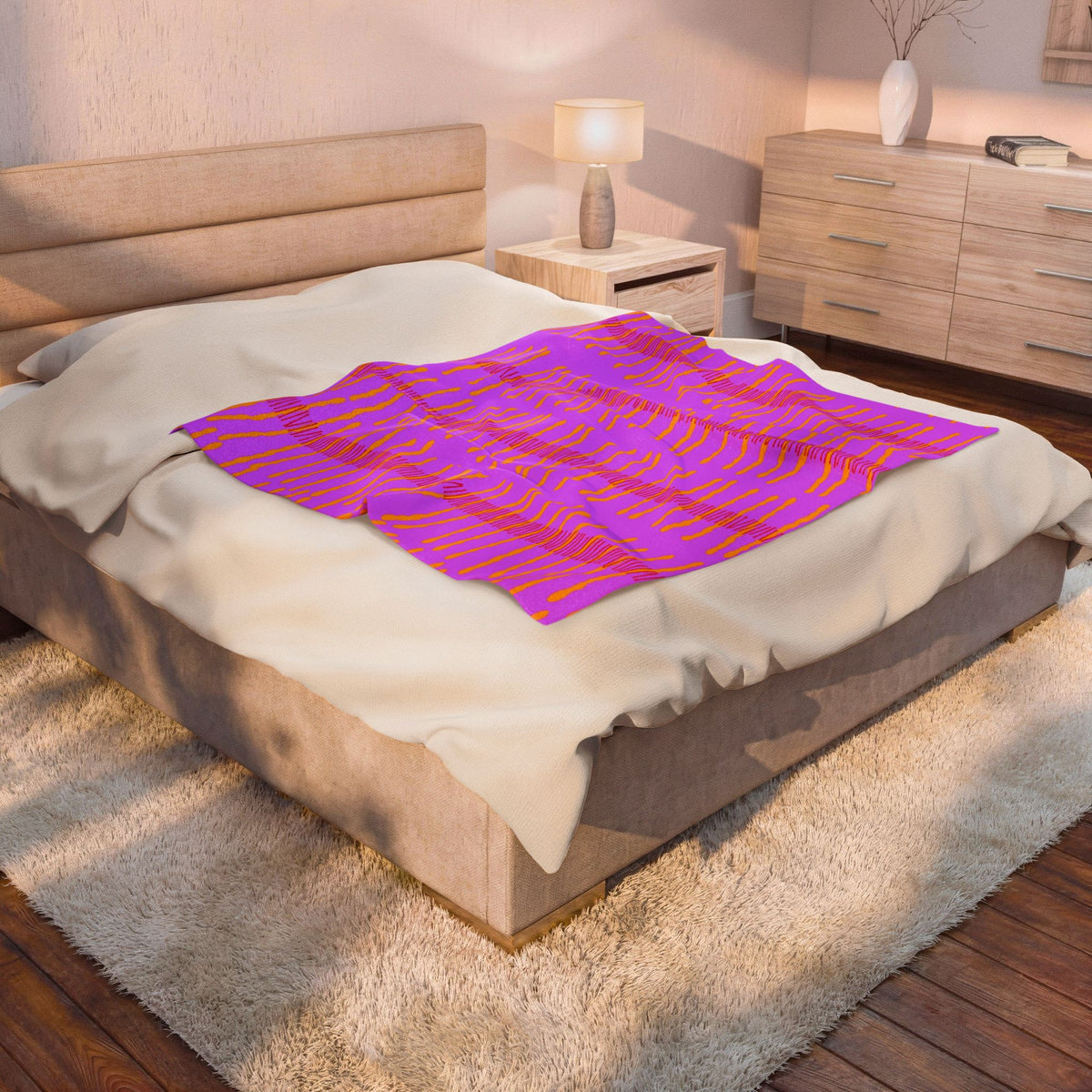 Ribbon Rhythm — Sunset Swing Velveteen Plush Blanket