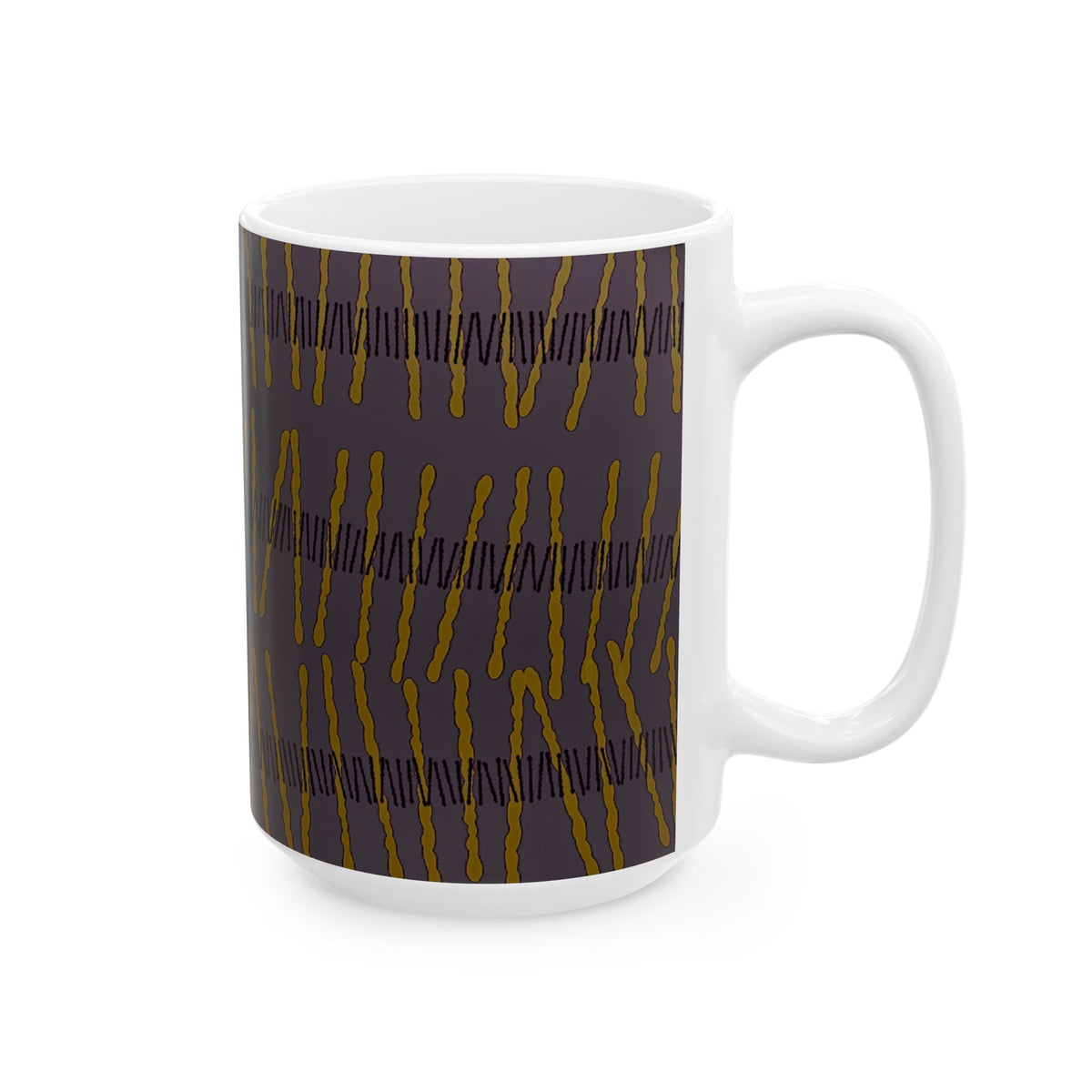 Ribbon Rhythm — Plum Pulse Ceramic Mug (11oz & 15oz)