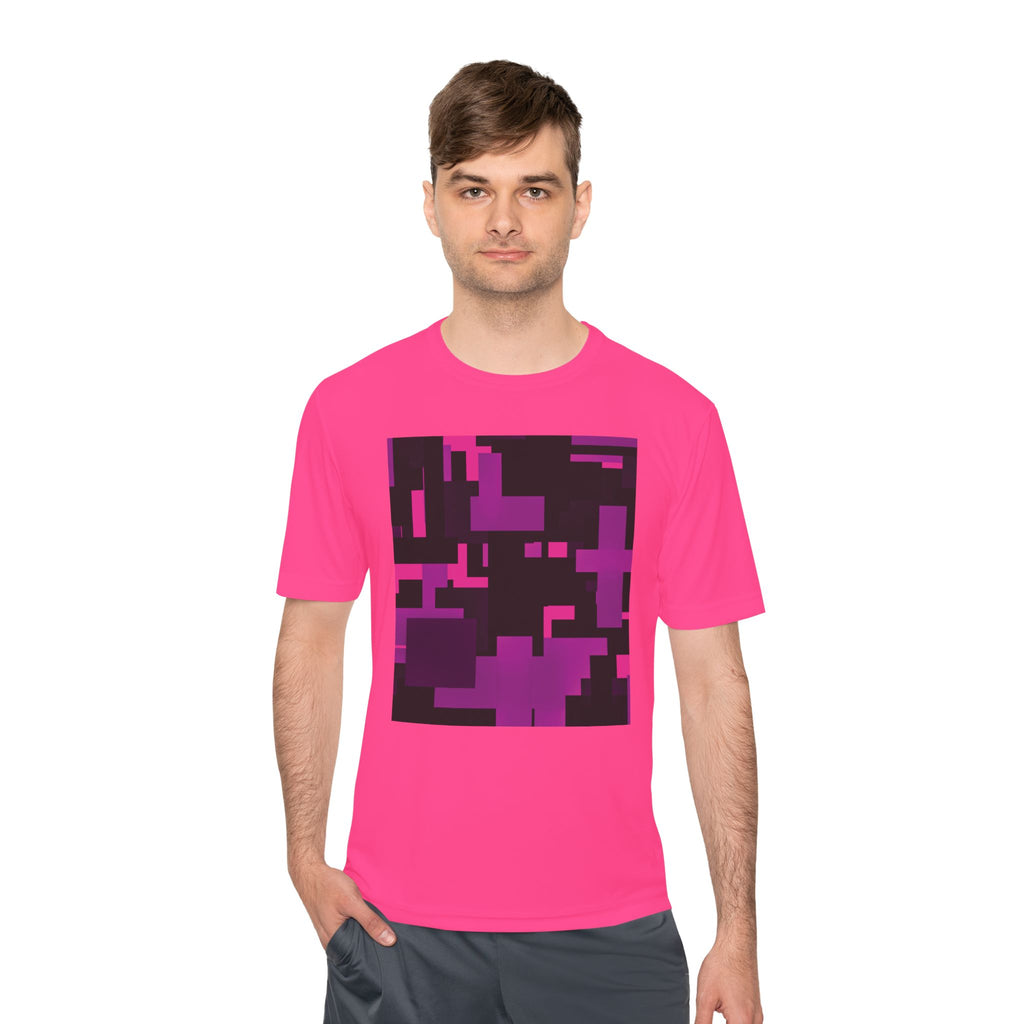 Scarlet Structure — Plum Pixel Graphic T-Shirt