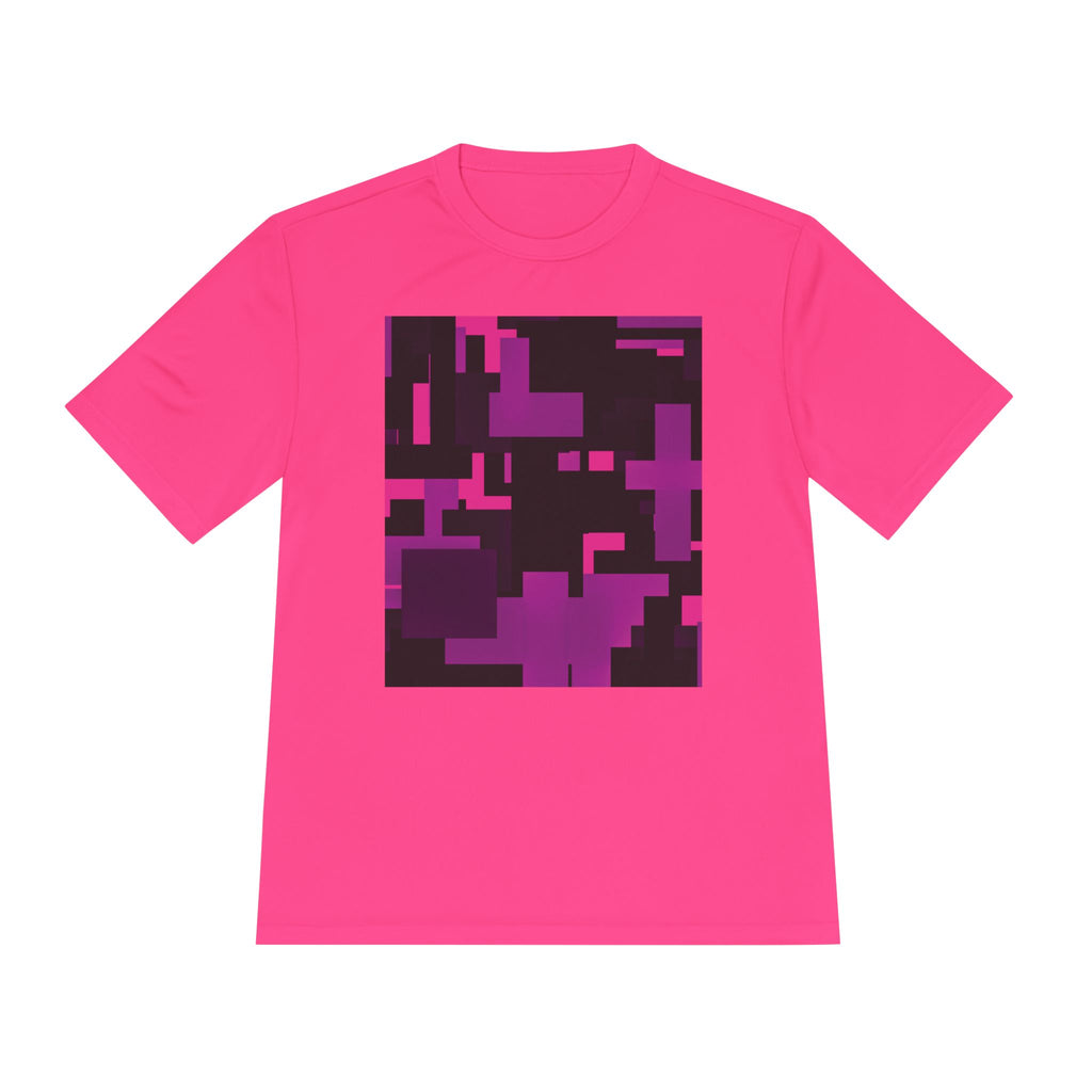 Scarlet Structure — Plum Pixel Graphic T-Shirt