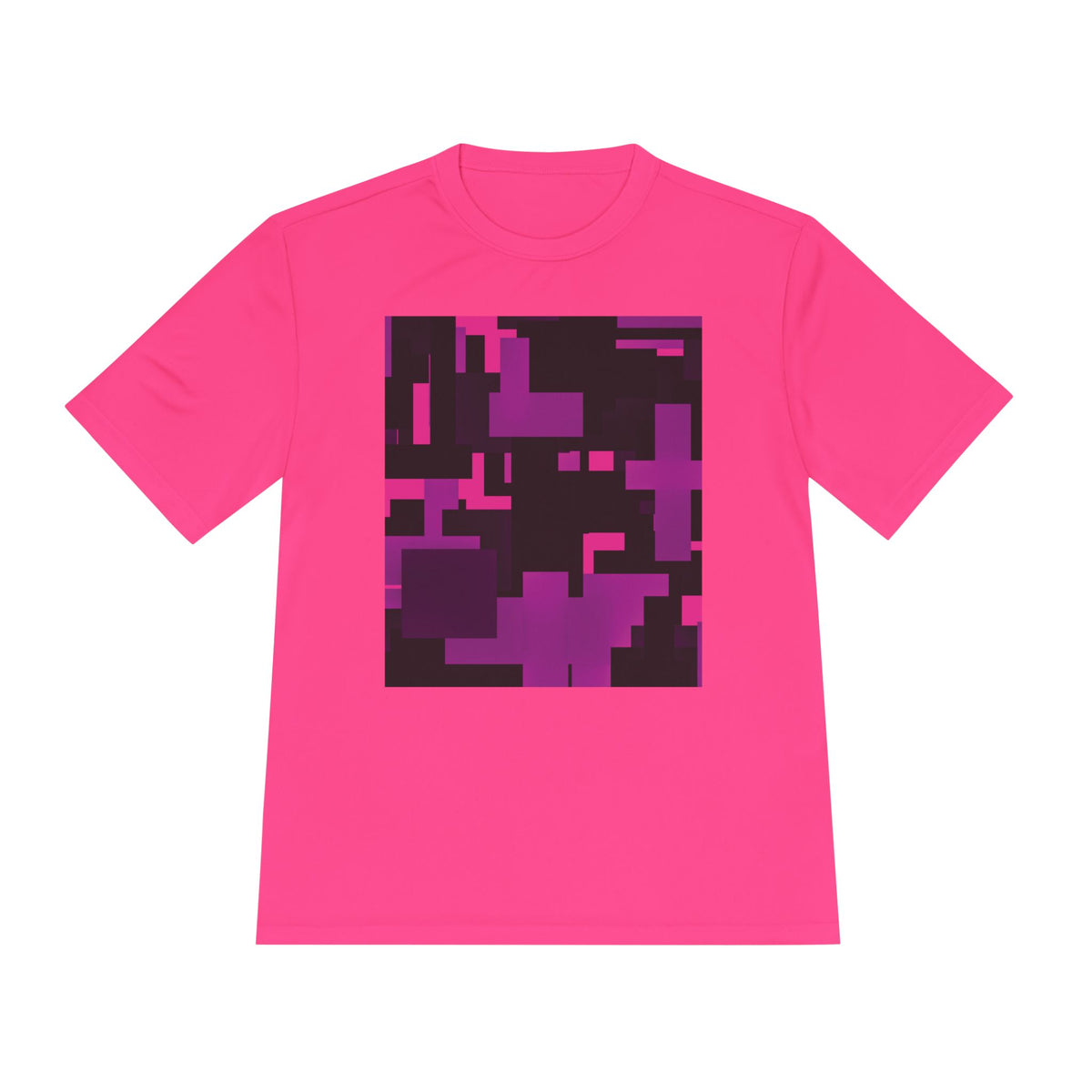 Scarlet Structure — Plum Pixel Graphic T-Shirt