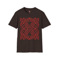 Geometric Line Art Tee — Pink Symmetry Graphic T-Shirt
