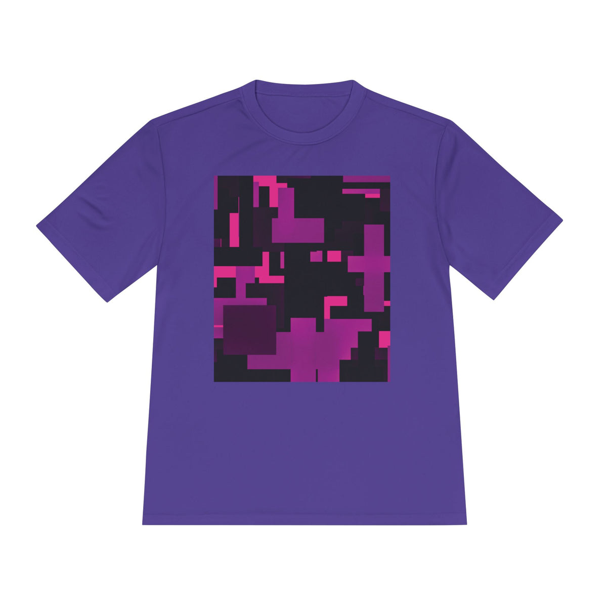 Scarlet Structure — Plum Pixel Graphic T-Shirt