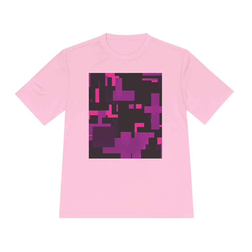 Scarlet Structure — Plum Pixel Graphic T-Shirt