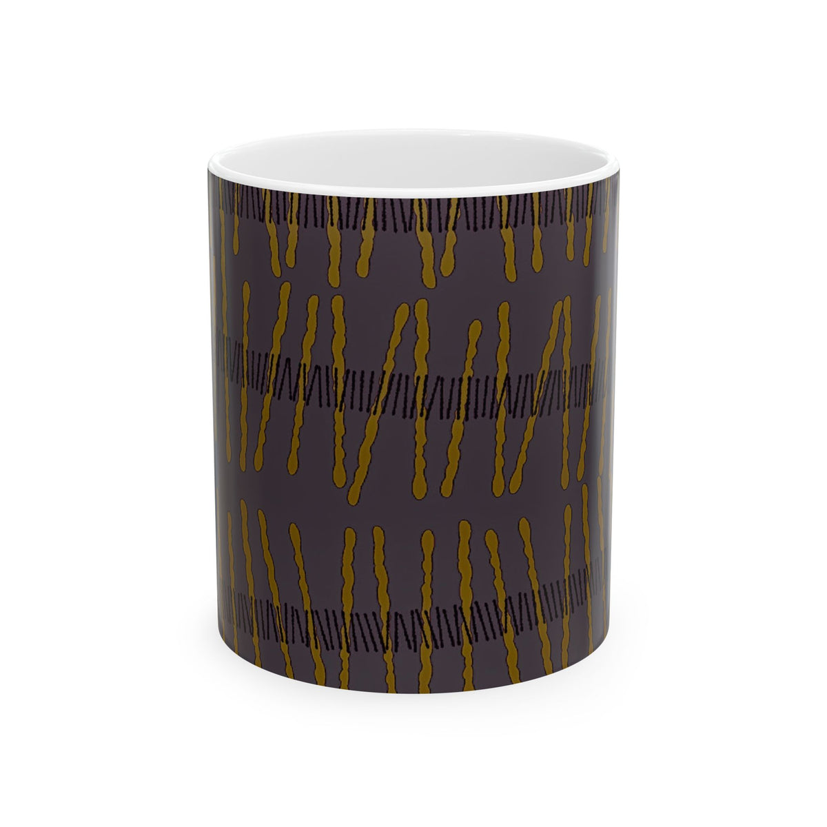 Ribbon Rhythm — Plum Pulse Ceramic Mug (11oz & 15oz)