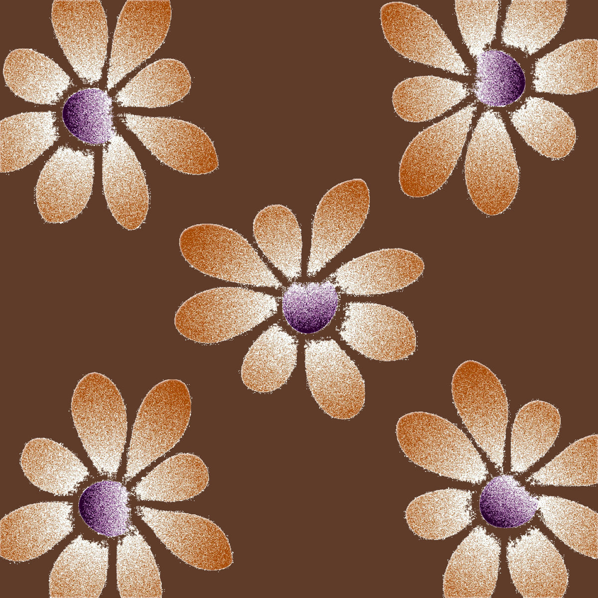 Petal Portal - Cocoa Charm Daisy Bloom pattern