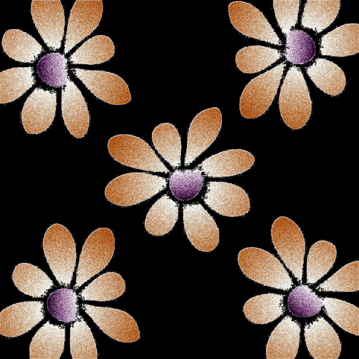 Petal Portal - Ember Echo Daisy Bloom pattern